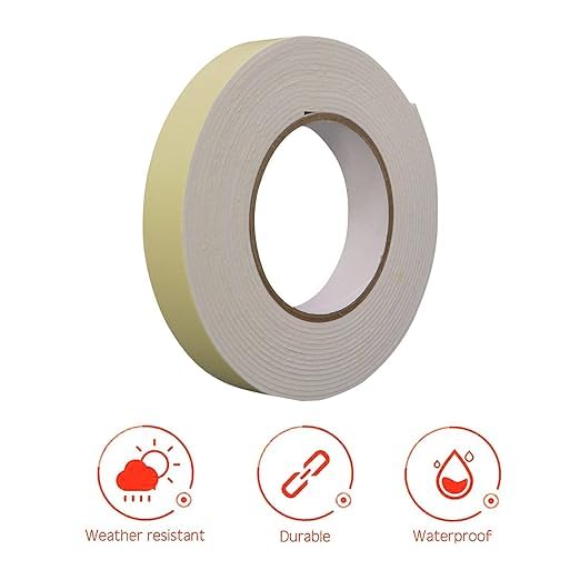 AR Double Sided Foam Tape Strong Adhesive Multipurpose Mounting Adhesive for Wall, Furniture Balloon & Craft Size-12MM X 5MTR (ROLL)