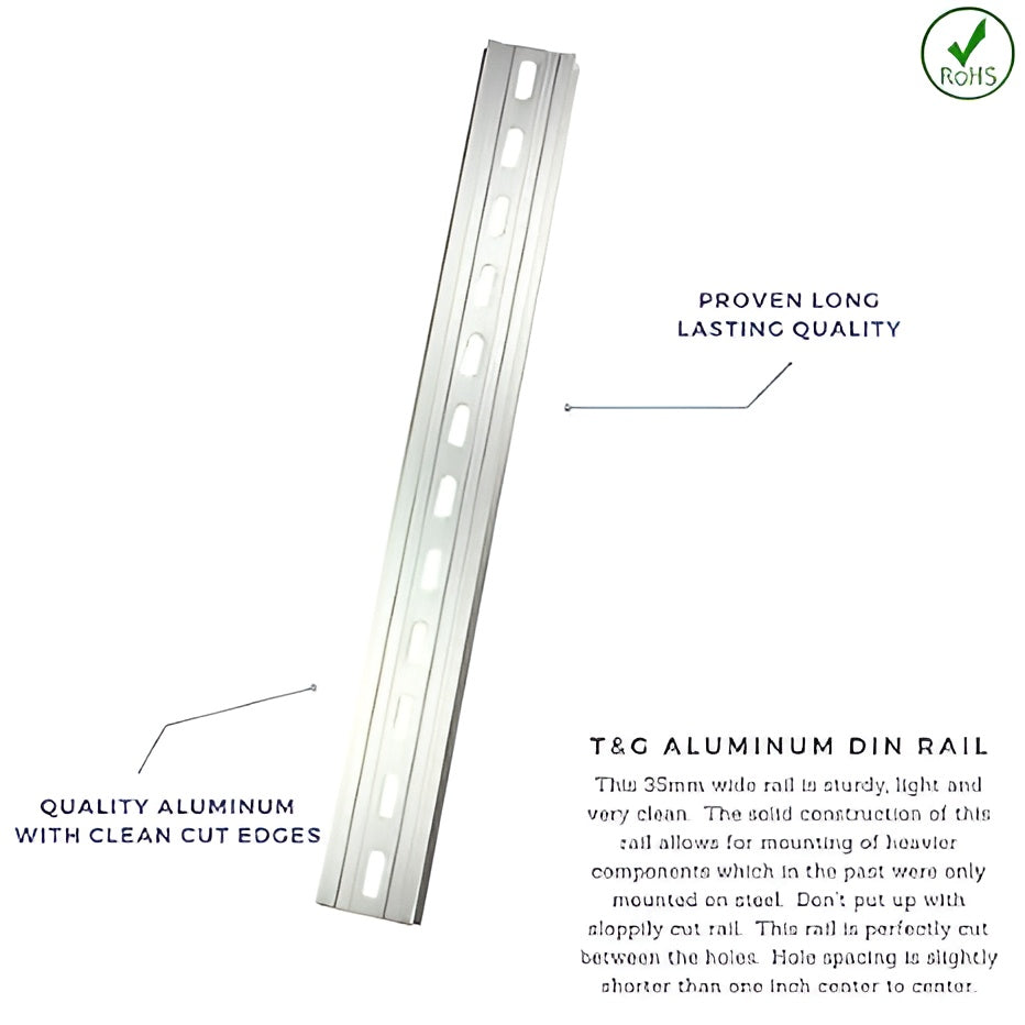 AR DIN mounting Rails (Size- 8inch X35mm X 7.5mm) Industrial Equipment Mounting, Rattle-Proof. Pack of 1