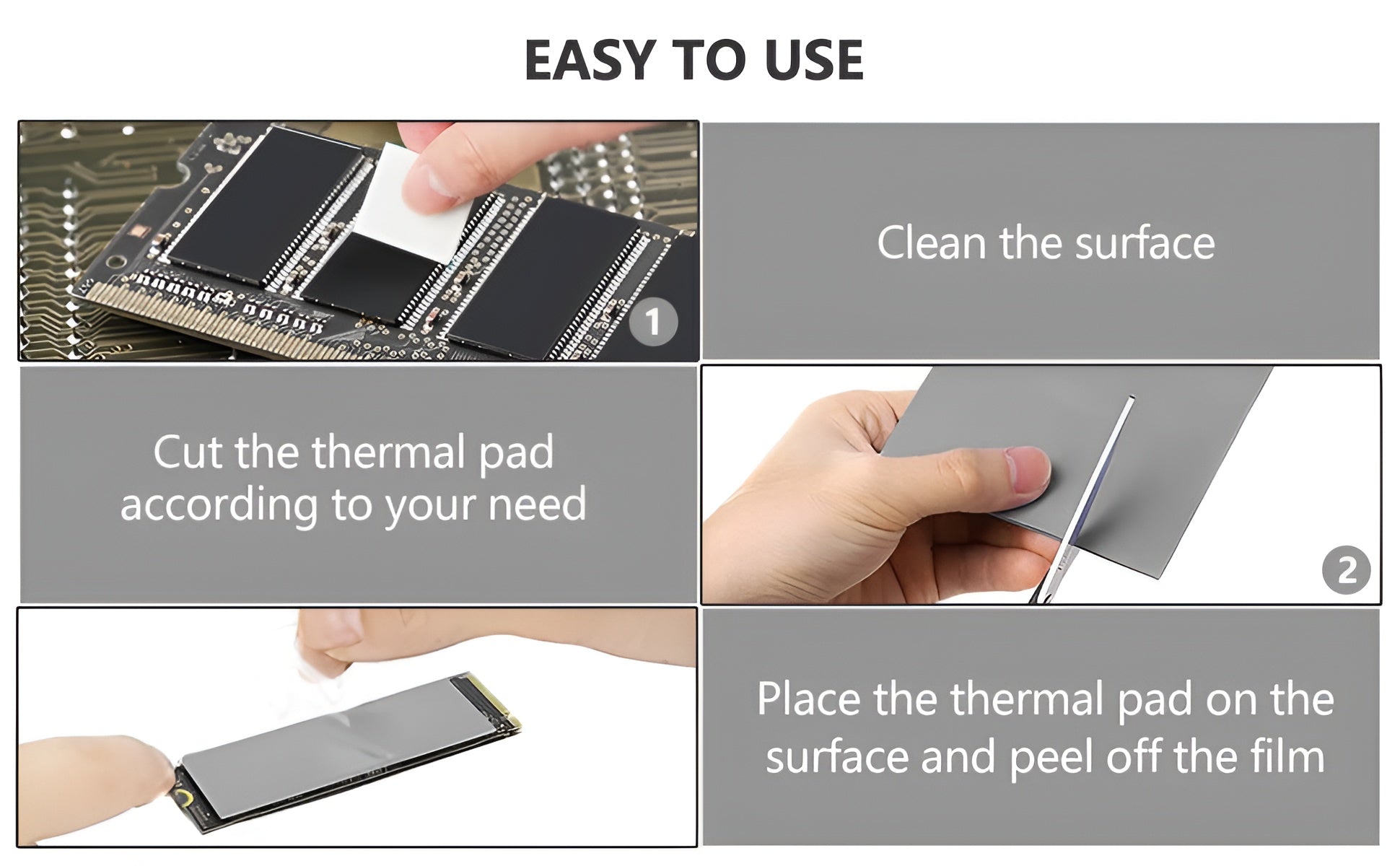 TRUEBOND 9w/mk Thermal Silicone Pad Size- 145x145 Soft Safe Simple to Apply for SSD CPU GPU Chipset Cooling (Pack of 1) (Grey, Thikness-1 MM)
