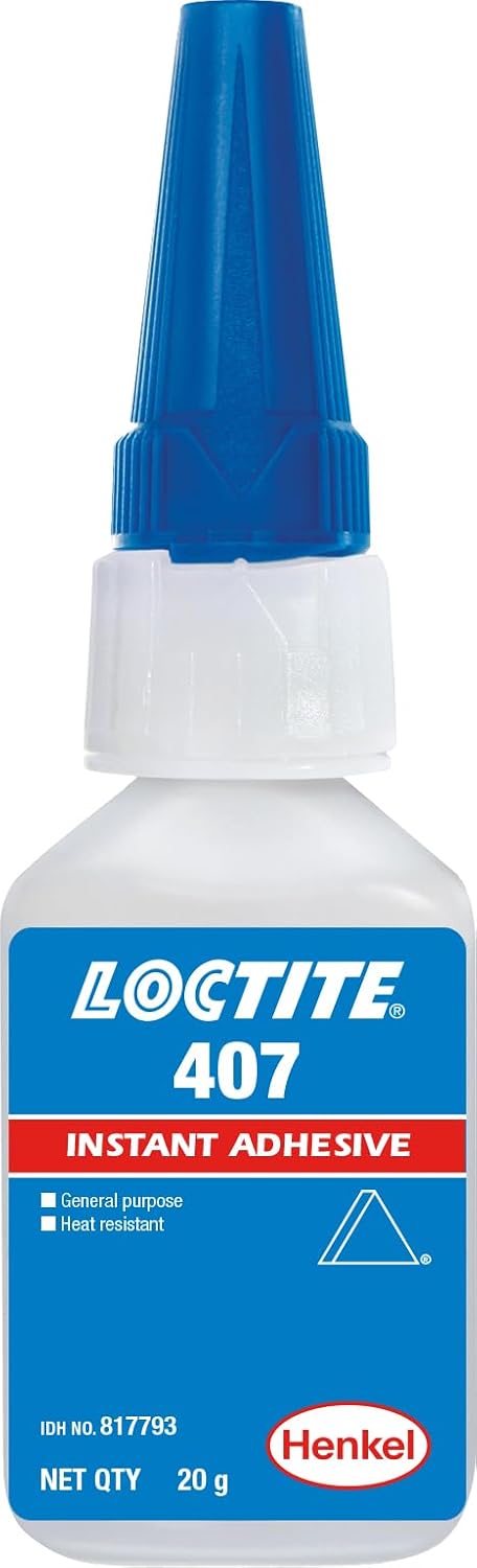 LOCTITE 407 20g | Instant Adhesive | Cyanoacrylate | Low Viscosity | Transparent Liquid | Cures with Humidity | Ideal for Bonding Rubbers, Plastics & Metals | Suitable for Heat-Resistant Applications