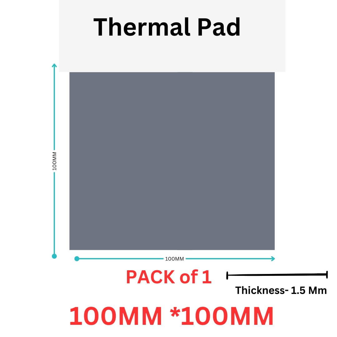AR Thermal Pad 12W/mk (Thermal conductivity) 100x100 THICKNESS-1.5mm. Excellent Heat Conduction, Ideal Gap Filler. GREY