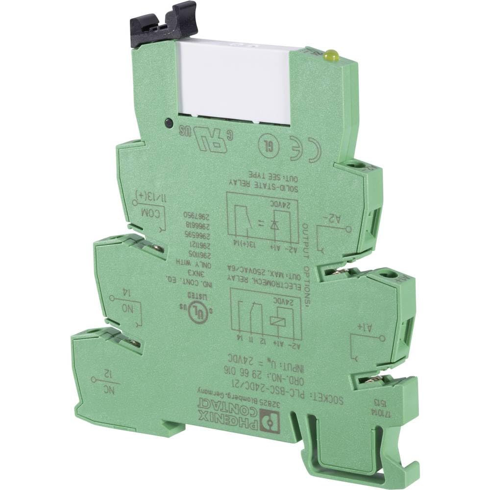 PHOENIX CONTACT 2966171 RELAY, PLC, SPDT, 24VADC, 6A, DIN RAIL