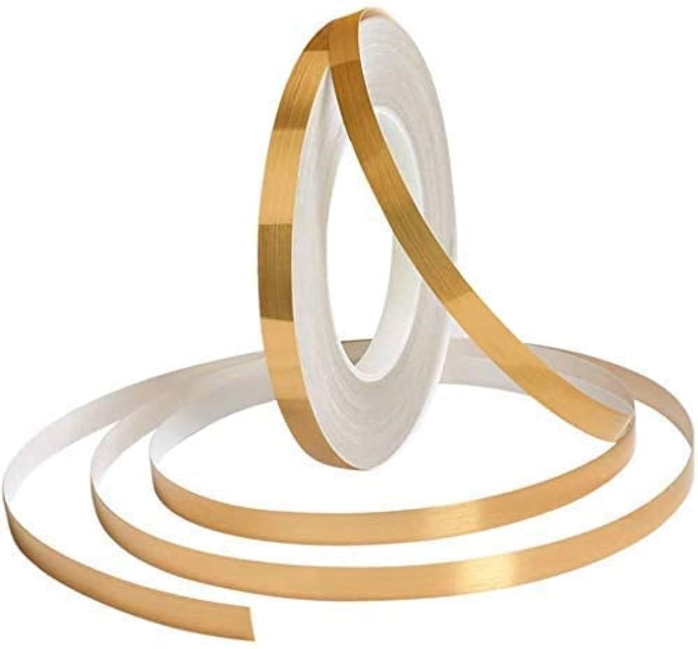 AR 50 Meters Golden Tape, Home Floor Wallpaper Waterproof Tiles, Tile Gap Tiles Stickers for Floor - 1 CM Wide, Gold (2)