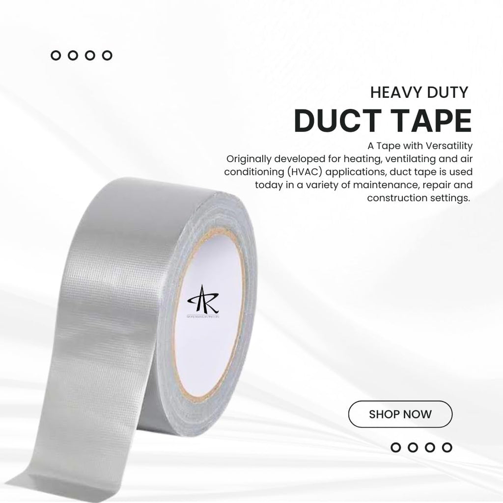 AR Duct Tape, Strong Adhesive, Multi-Purpose Silver, Flexible, No Residue, All Weather, All purpose for Do-It-Yourself Repairs, Industrial, Professional Use. (24mm*50mtr)