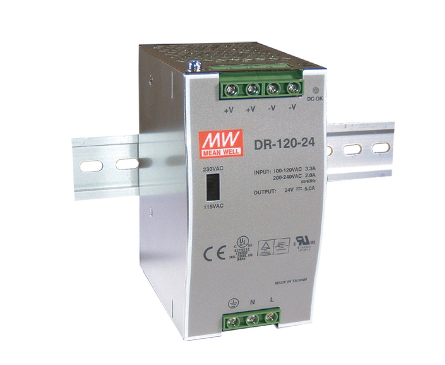 Mean Well DR-120-12 12V 10A meanwell DR-120 12V 120W Single Output Industrial DIN Rail Power Supply