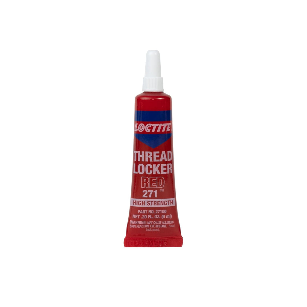 Loctite Threadlocker Red 271 locks, seals threaded fasteners permanently, prevent loosening from vibration, great for engines, machinery, vehicles for valve covers, water pumps, and alternators, 6ml