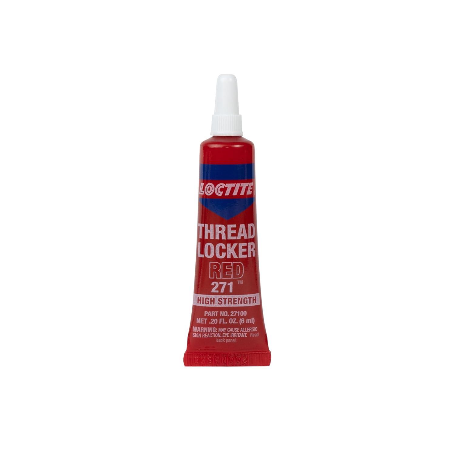 Loctite Threadlocker Red 271 locks, seals threaded fasteners permanently, prevent loosening from vibration, great for engines, machinery, vehicles for valve covers, water pumps, and alternators, 6ml