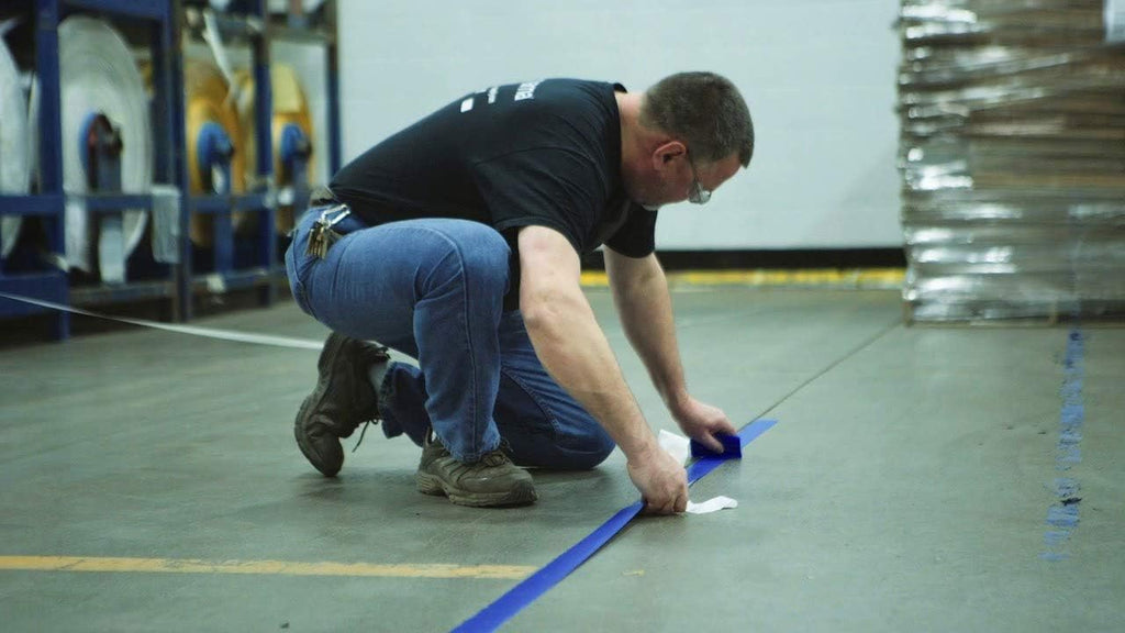 AR Floor Marking Tape | Blue Waterproof Tape Indoor or Outdoor Surface Industrial Floor Tape Pack of 10 (Blue, 2inX20m)