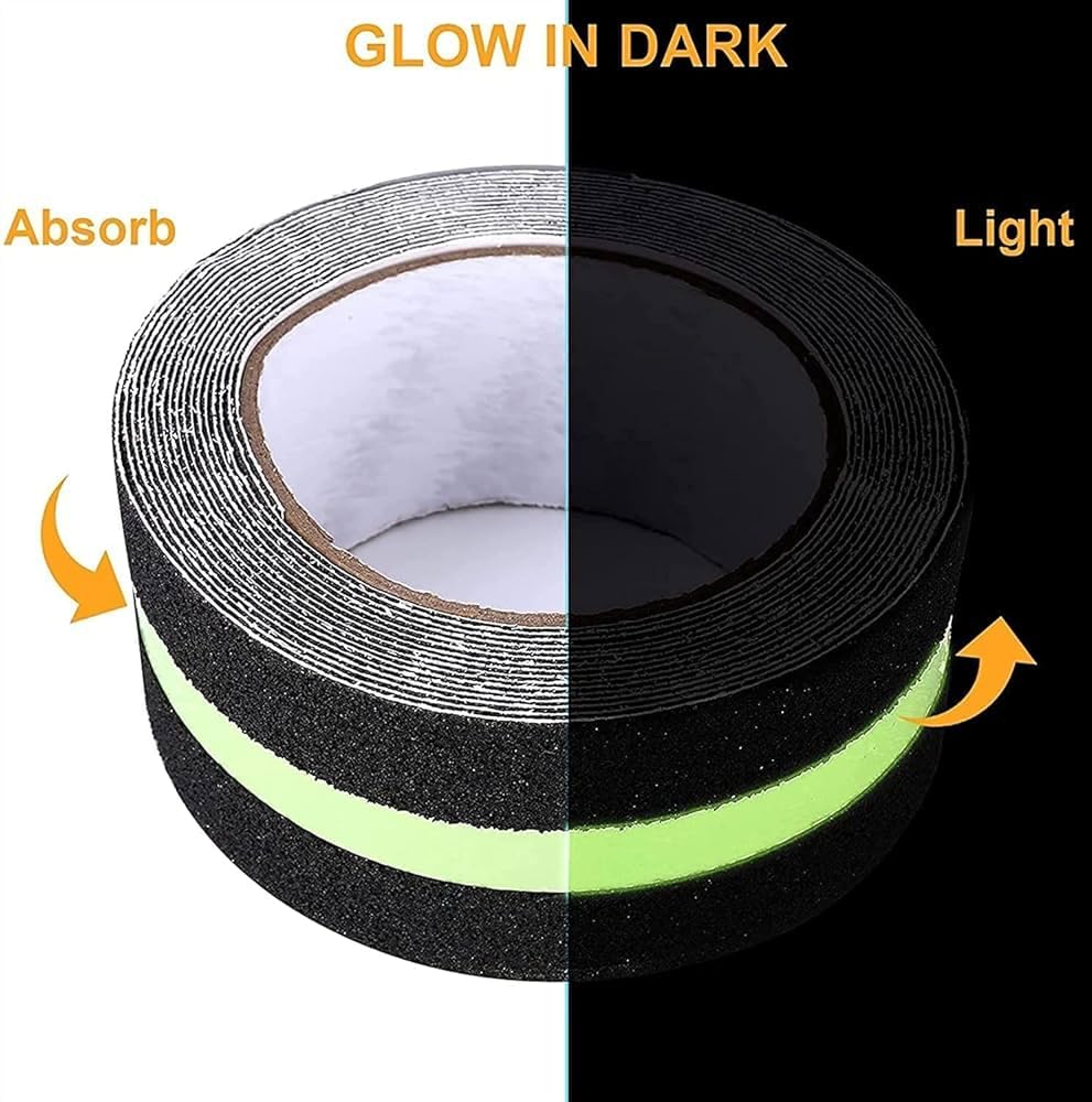 AR TAPES & PLASTICS Anti Slip Grip Tape (Size-2inch*5m) With Glow In The Dark Reduce The Risk Of Slipping Stair Tread Step And Other Slippery Surfaces. Pack of 1