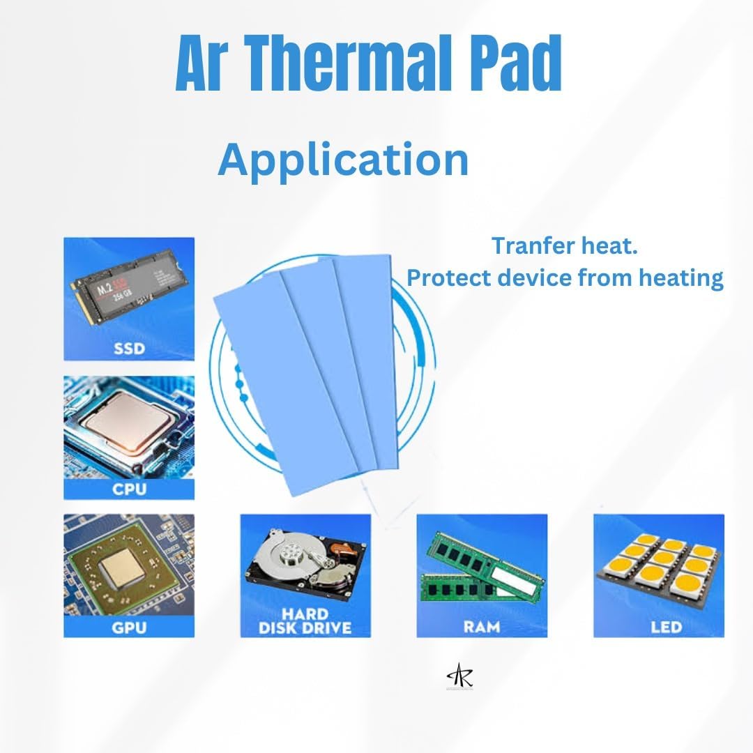 TRUEBOND Thermal Pad 400x200x1mm Thermal Conductive Silicone Pads with 9W/(m⋅K) Thermal Conductivity, Soft Safe Simple to Apply for SSD CPU GPU LED IC Chipset Cooling - Blue