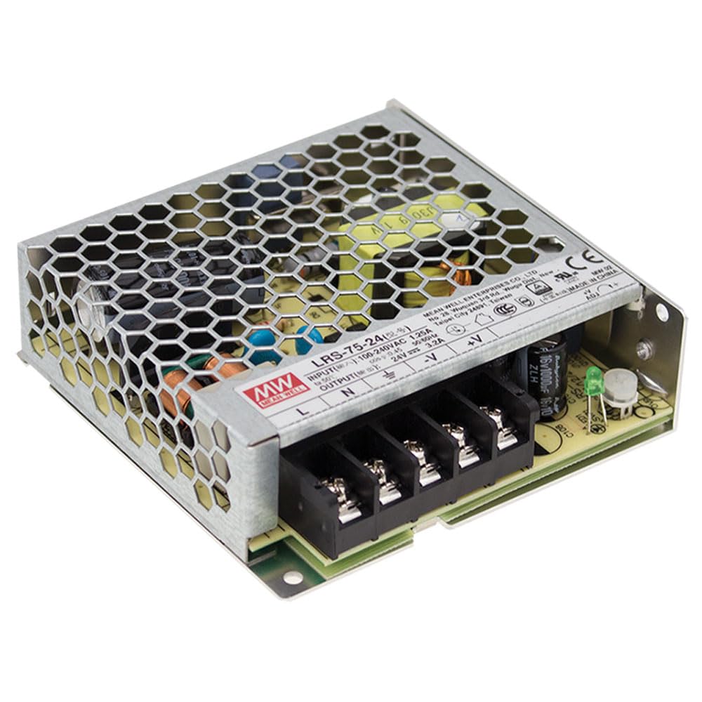 EST Lights Meanwell Metal Power Supply: LRS-75-24, 75W 24VDC (Golden)