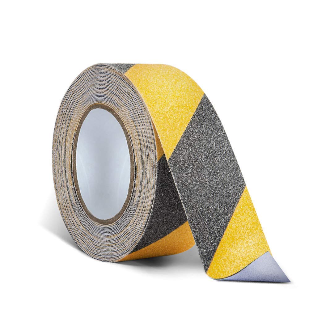AR Anti-Skid Tape for Stairs Outdoor/Indoor Steps Floor Ramps Heavy Duty Adhesive Non-Slip Tape | Black – Yellow 18Mx50MM | Safety Anti Slip Tape (2)