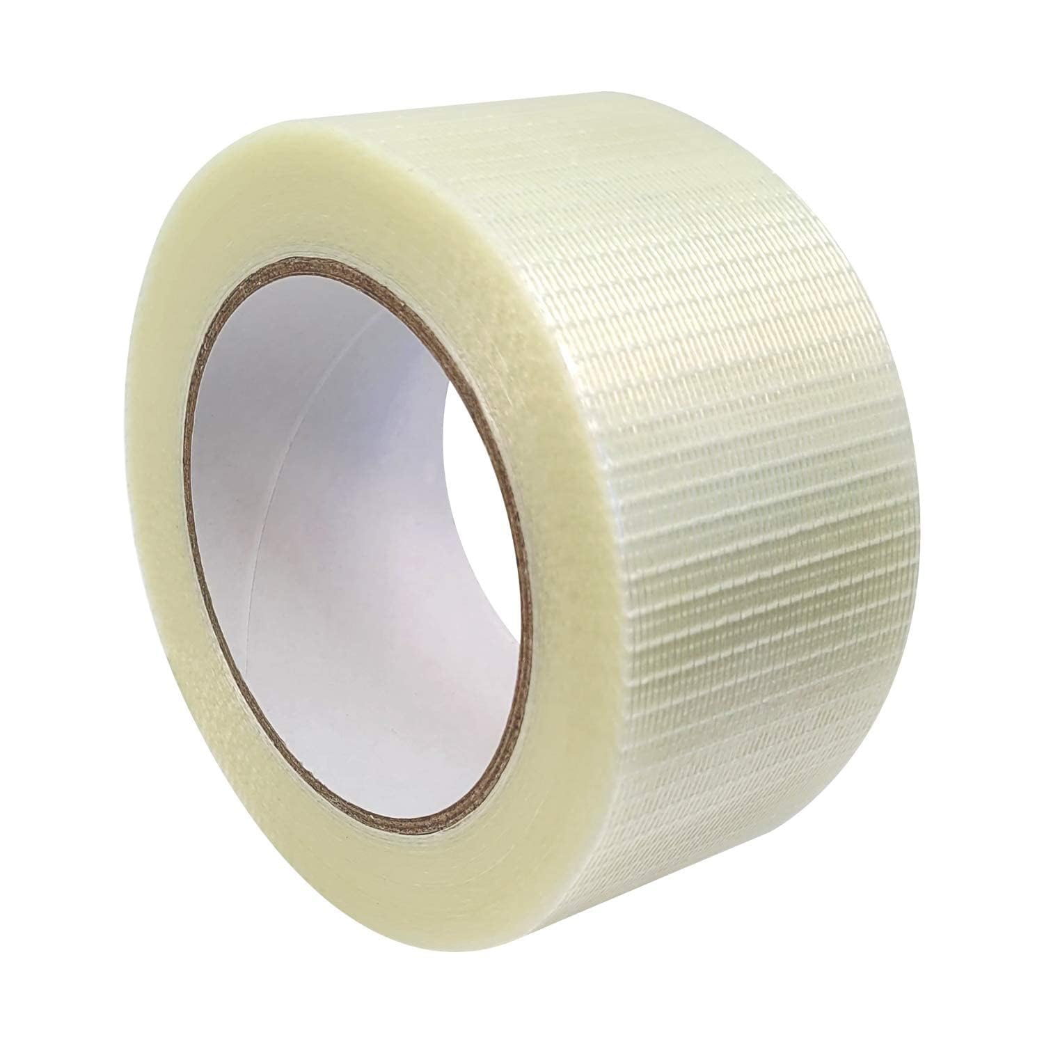 AR Tapes Cross Filament Strapping Tape (Size - 2inch x 45 Meter) Heavy Duty Transparent Reinforced Fiberglass Pack of 1