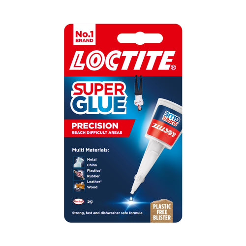 Loctite Precision, Strong All Purpose Liquid Adhesive for Accurate Repairs, controlled application on hard to reach surfaces, bonds in seconds, waterproof, multi material, DIY, super glue, 5g