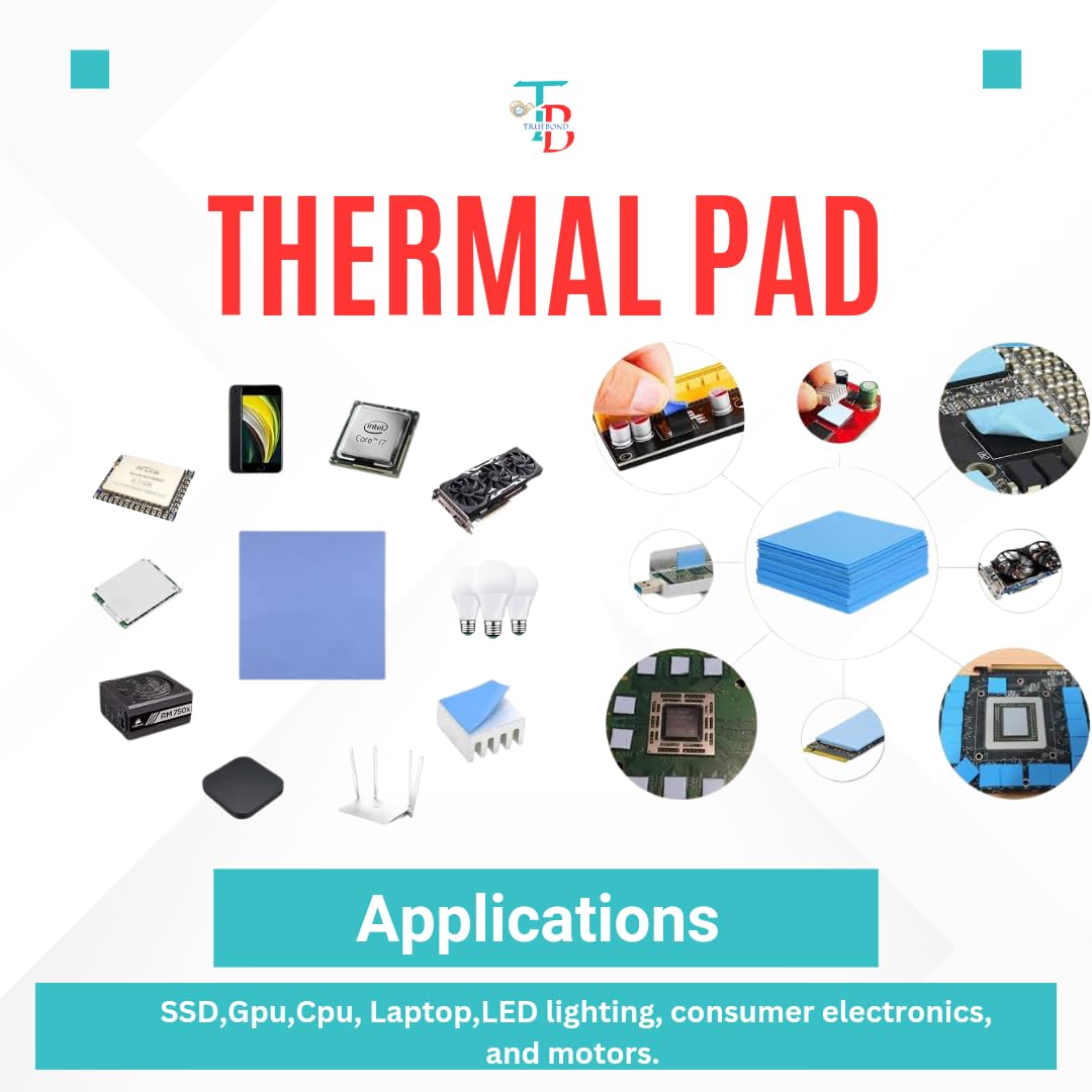 TRUEBOND 2 Pack Thermal Pad Thermal Conductive Silicone Pads with 9.0 W/(m⋅K) Thermal Conductivity, Soft Safe Simple to Apply for SSD CPU GPU LED IC Chipset Cooling (Grey, 20X67X0.5 MM)