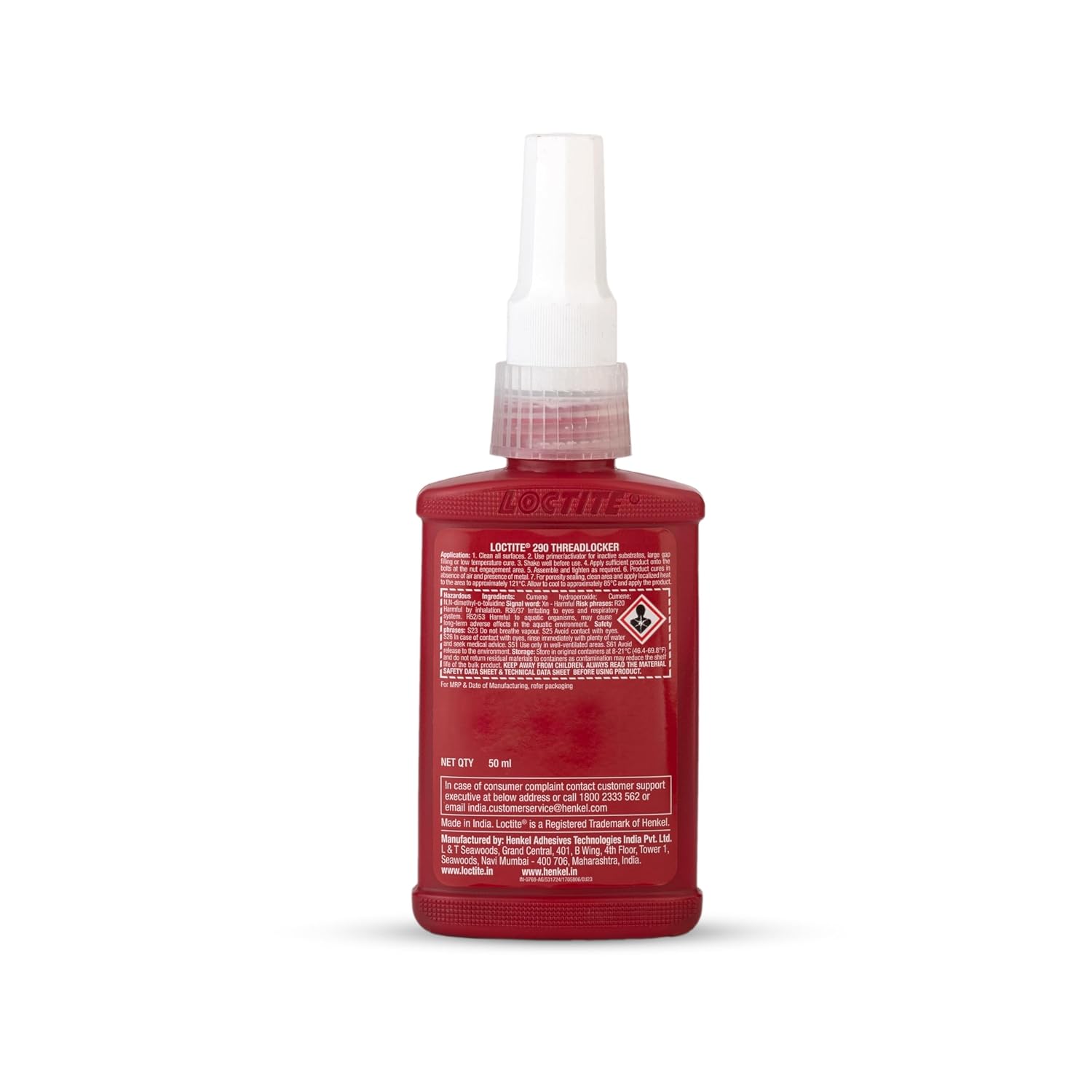 Loctite 290 (50ml), Threadlocker, Green, High strength threadlock, prevention of loosening, application for pre-assemled parts, engine and vehicles, acrylic adhesive, anaerobic, seals porosity