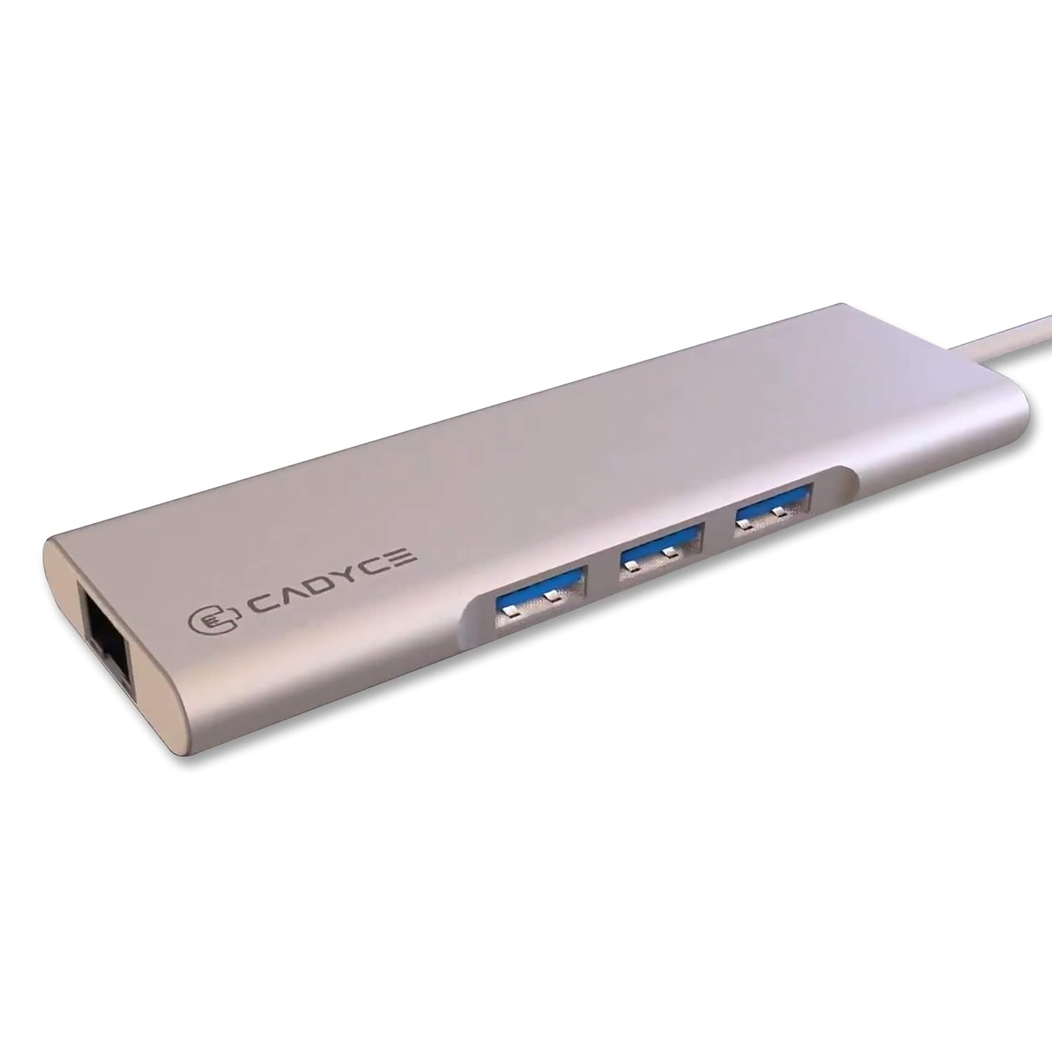 Cadyce USB-C Enhanced Travel Docking Station (USB-C to HDMI + 3 x USB 3.0 + Giga LAN + mSD and SD Card Slots + 3.5mm Stereo Port + USB-C Female for Data and Charging