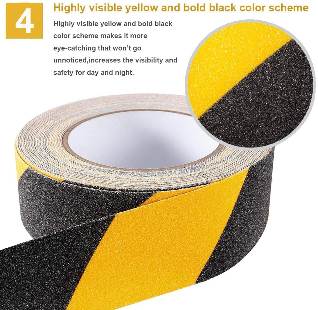 AR Anti-Skid Tape for Stairs Outdoor/Indoor Steps Floor Ramps Heavy Duty Adhesive Non-Slip Tape | Black – Yellow 18Mx50MM | Safety Anti Slip Tape (2)