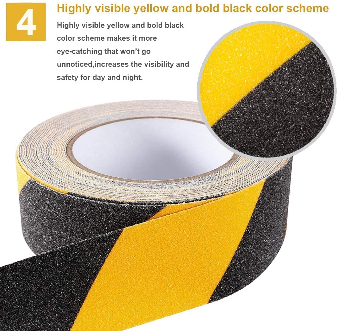 AR Anti-Skid Tape for Stairs Outdoor/Indoor Steps Floor Ramps Heavy Duty Adhesive Non-Slip Tape | Black – Yellow 18Mx50MM | Safety Anti Slip Tape (2)