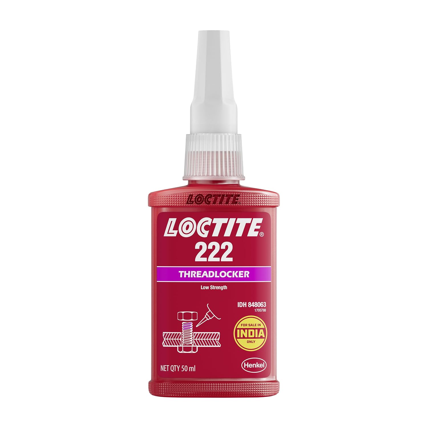 LOCTITE 222 Threadlocker 50ml |Locking and sealing of threaded fasteners | Shock & Vibration Resistance | Thixotropic Formula | Prevents Loosening & Leakage