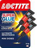 Loctite Mini Trio Power Gel for Repairs, All Purpose Glue compatible with china, rubber,wood,metal,plastic, Easy to Use Clear, transparent formula, Anti-clog cap, 3 x 1g