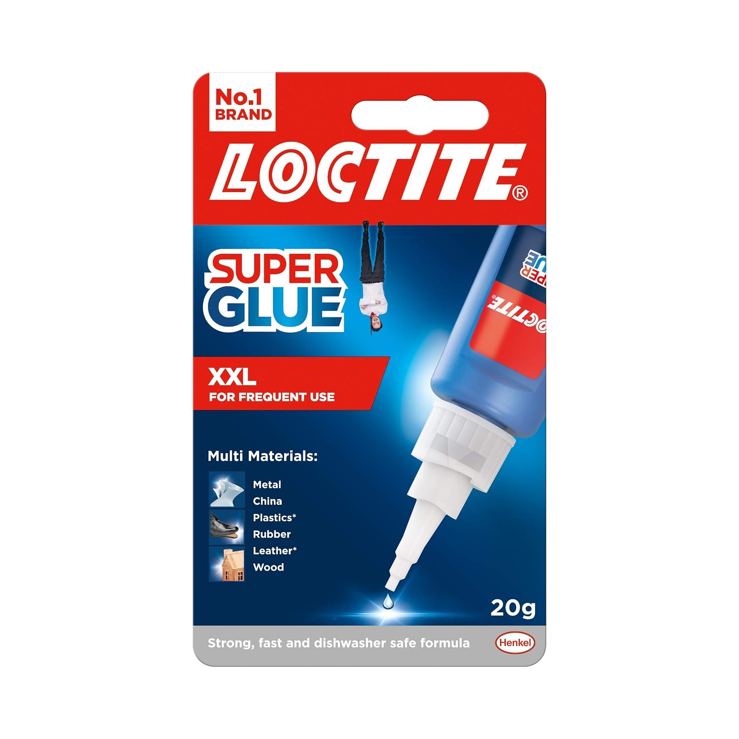 Loctite XXL, Strong All Purpose Liquid Adhesive for Accurate Repairs, controlled application on hard to reach surfaces, bonds in seconds, waterproof, multi material, DIY, super glue, 20g