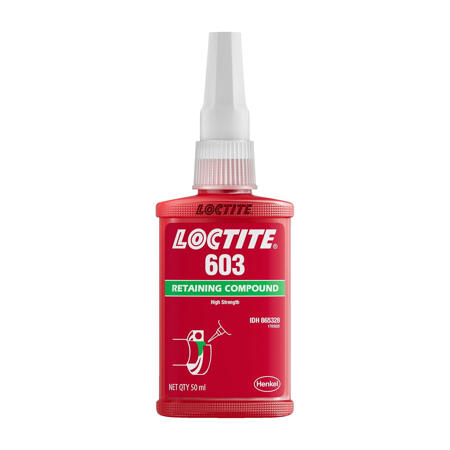 LOCTITE 603-50 ml | Retaining Compound | High Strength | Prevents Vibrational Loosening | Bonding of cylindrical fitting | For use on close-fitting metal cylindrical parts | Low Viscosity