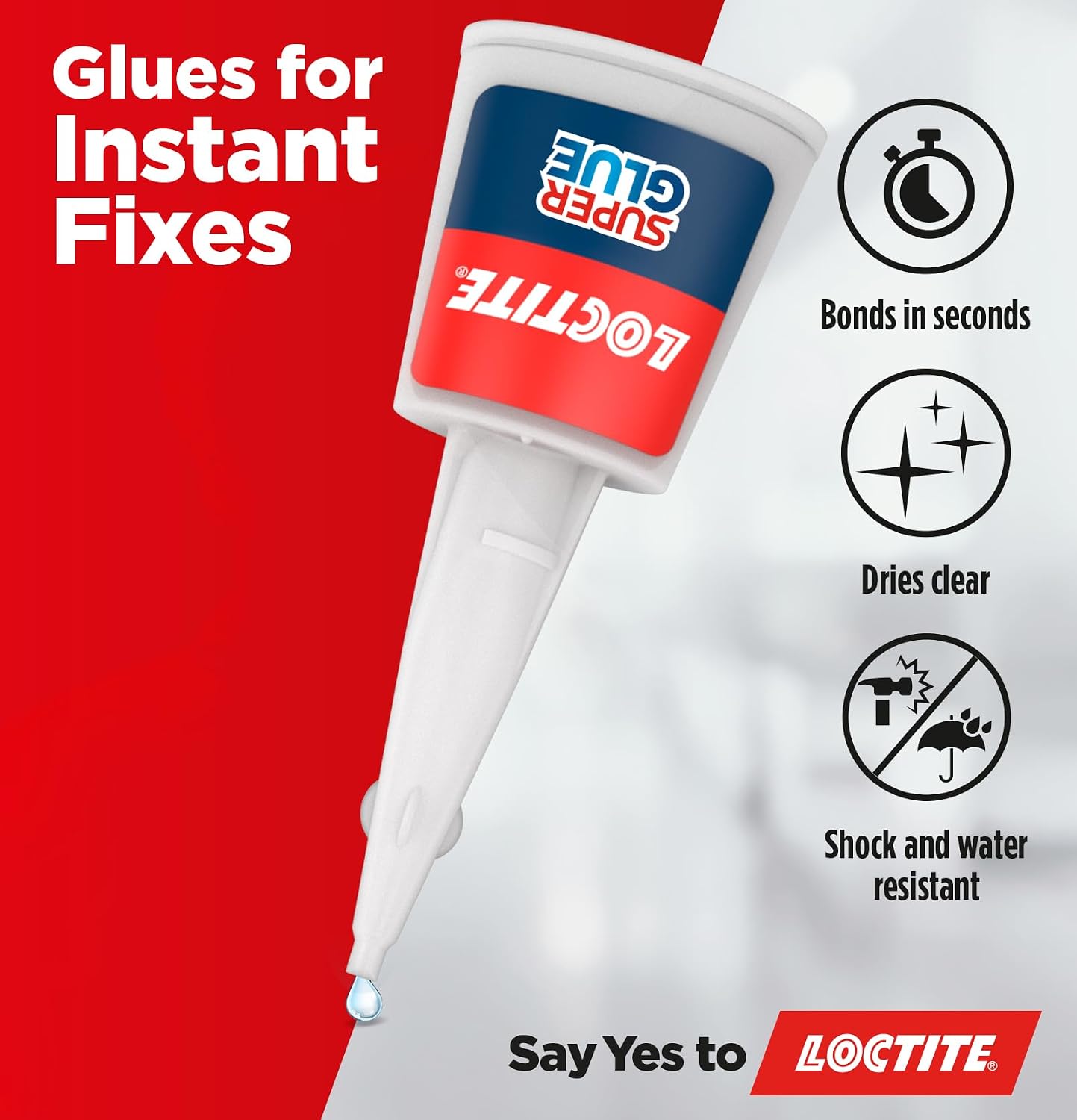 Loctite Precision, Strong All Purpose Liquid Adhesive for Accurate Repairs, controlled application on hard to reach surfaces, bonds in seconds, waterproof, multi material, DIY, super glue, 5g*2