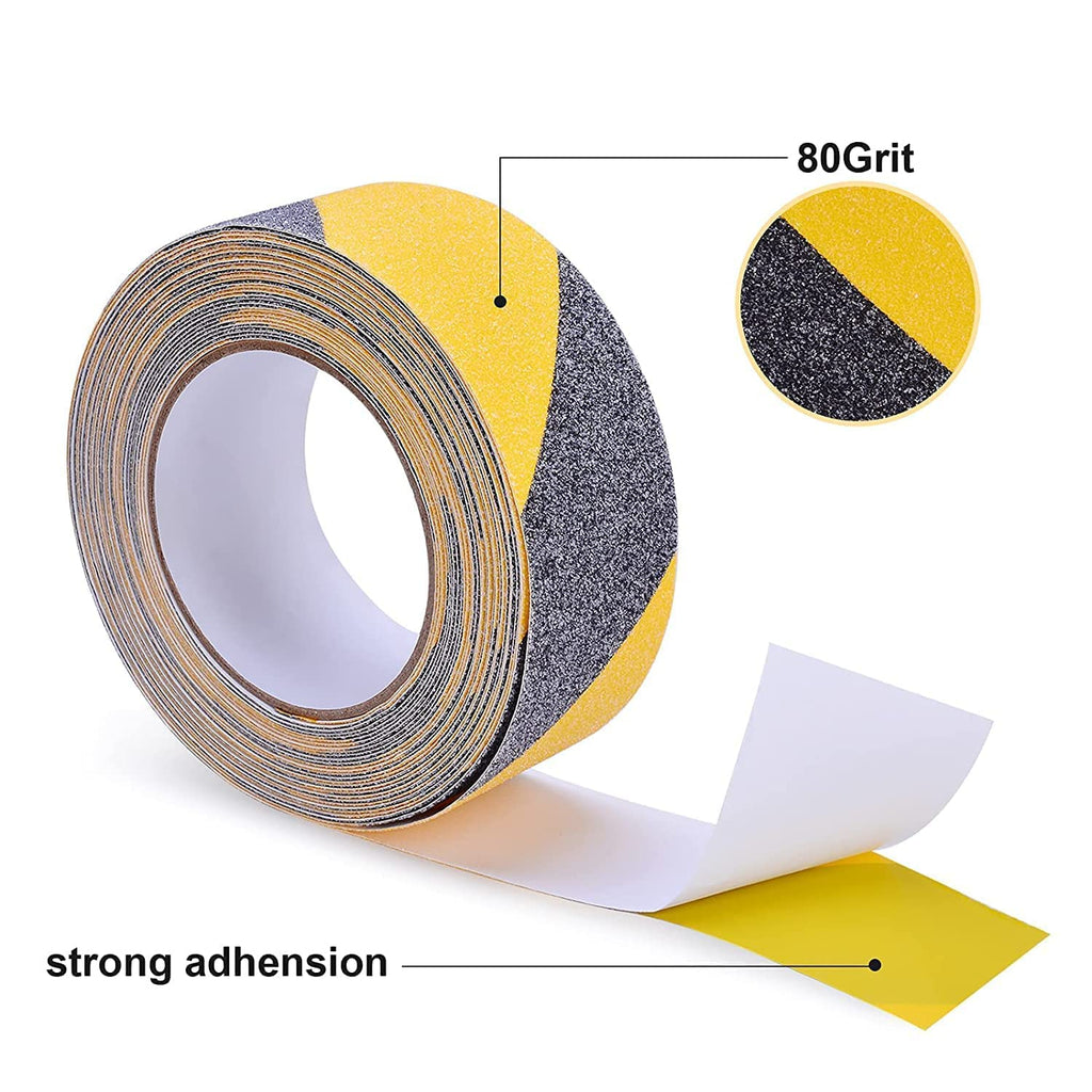 AR Anti-Skid Tape for Stairs Outdoor/Indoor Steps Floor Ramps Heavy Duty Adhesive Non-Slip Tape | Black – Yellow 18Mx50MM | Safety Anti Slip Tape (2)