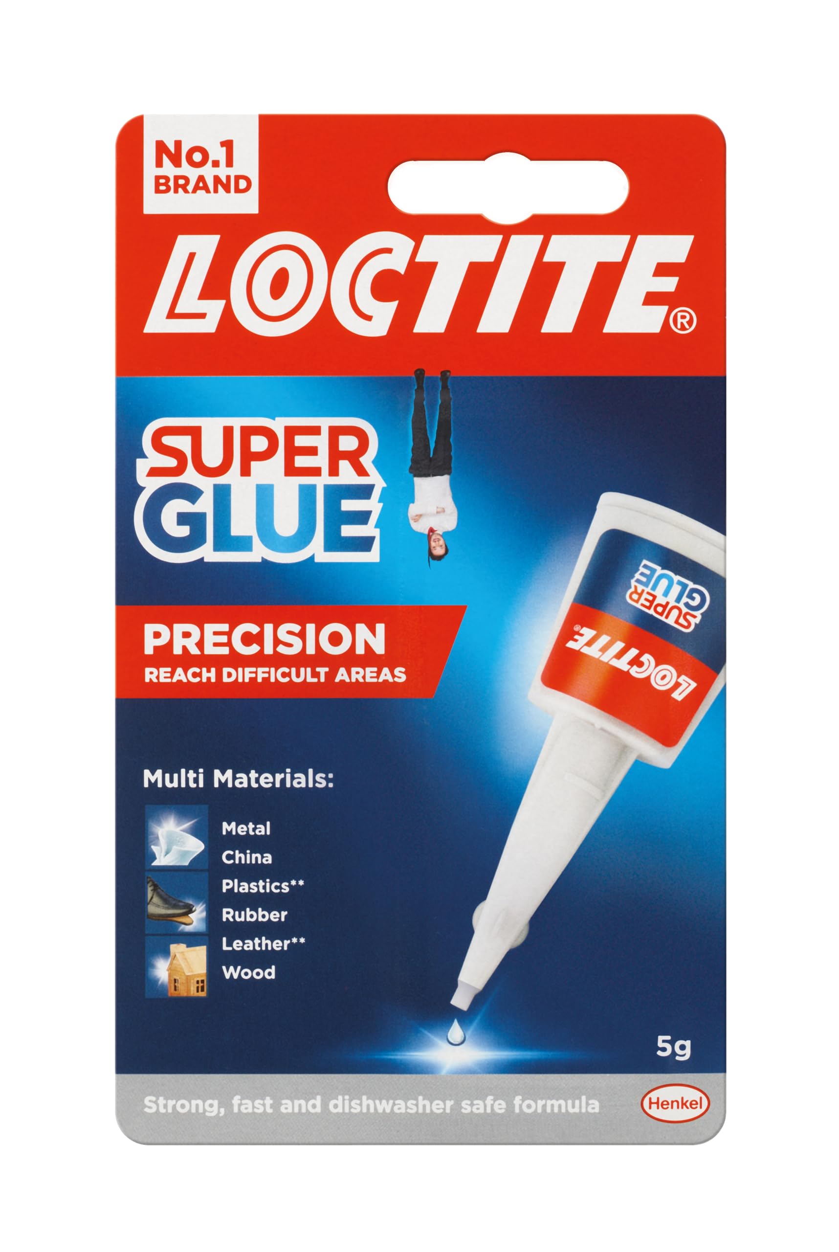 Loctite Precision, Strong All Purpose Liquid Adhesive for Accurate Repairs, controlled application on hard to reach surfaces, bonds in seconds, waterproof, multi material, DIY, super glue, 5g*2