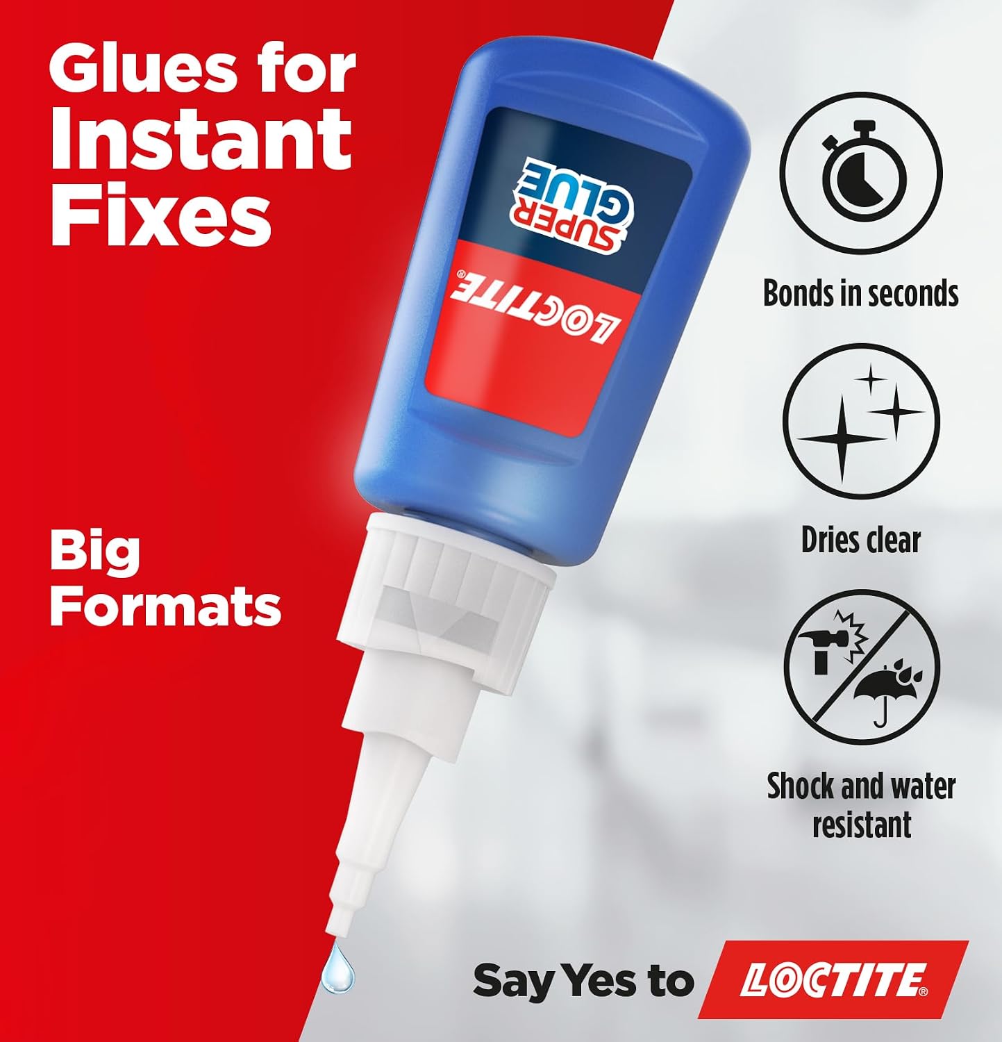 Loctite XXL, Strong All Purpose Liquid Adhesive for Accurate Repairs, controlled application on hard to reach surfaces, bonds in seconds, waterproof, multi material, DIY, super glue, 20g