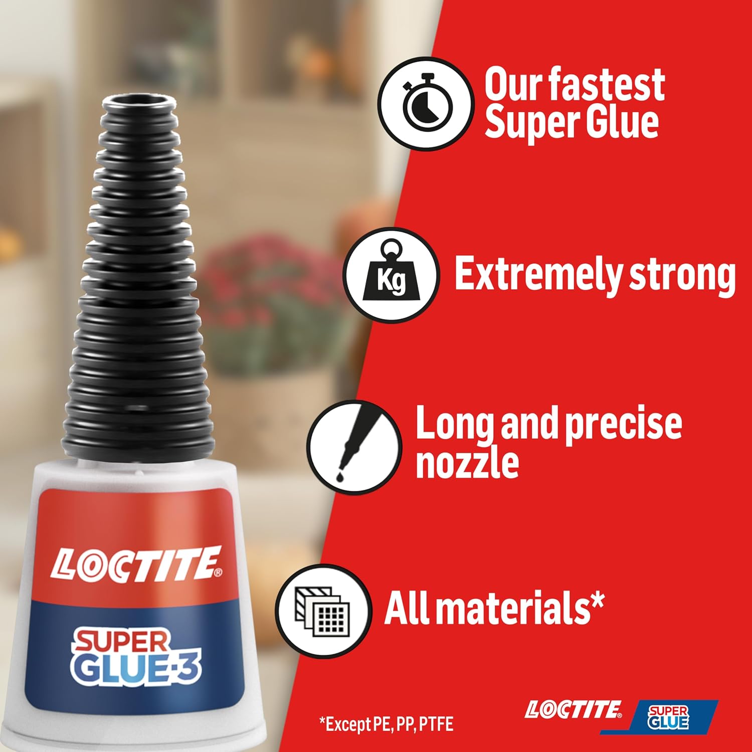 Loctite Precision, Strong All Purpose Liquid Adhesive for Accurate Repairs, controlled application on hard to reach surfaces, bonds in seconds, waterproof, multi material, DIY, super glue, 5g