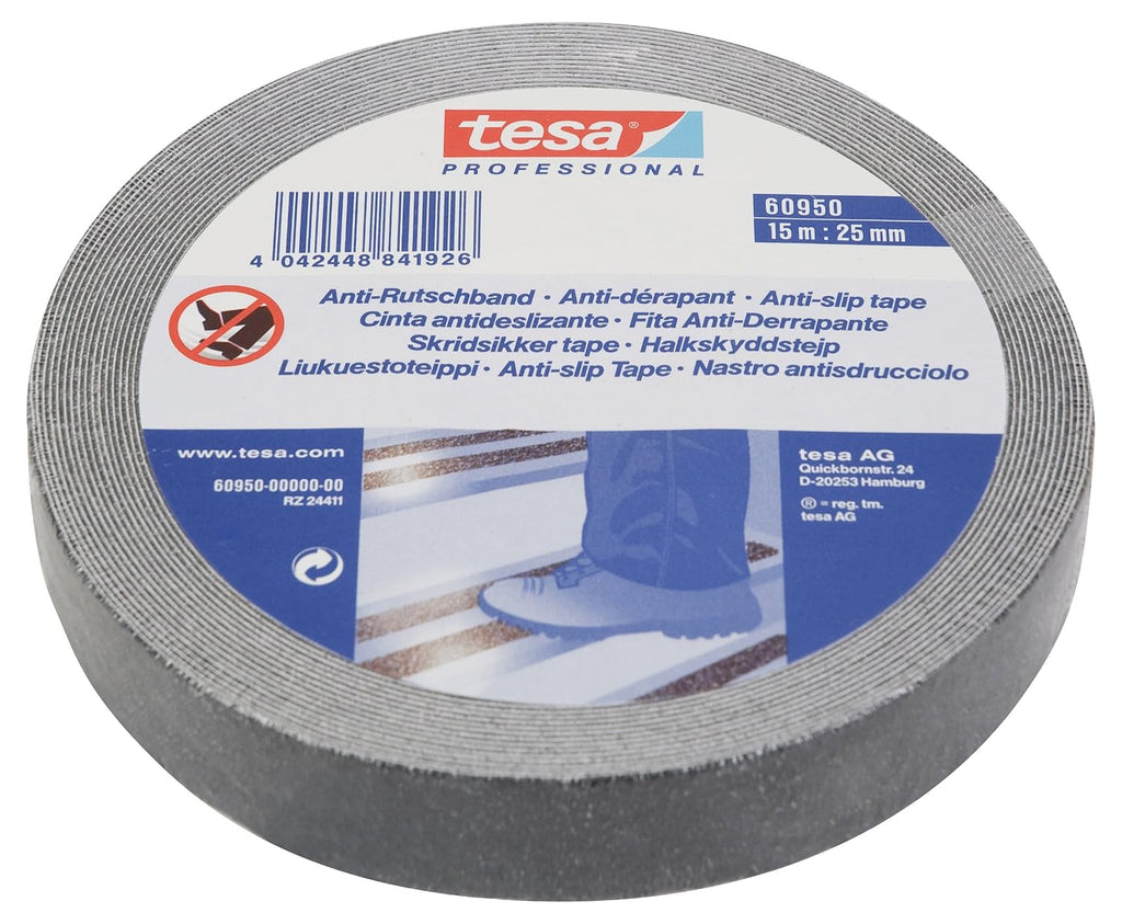 tesa UK tesa 60950 Black Anti Slip Tape, 25mm x 15m